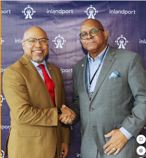 Guests connecting at a past Inland Port Symposium